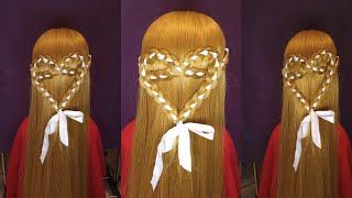 Elegant Heart Hairstyle With Ribbon
