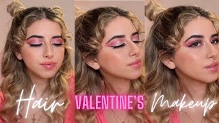 Valentine'S Day Glam Makeup And Hair Tutorial || Dreamy, Soft, Glam Makeup And Space Buns Hairs