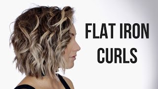 Flat Iron Curls || Short Hair