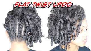 Flat Twist Elegant Updo Hairstyle On Natural Hair Using Flexi Rods | Tutorial