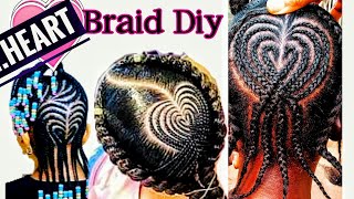 Braided Heart Step By Step (3) || +Style Ideas Black Girl Hairstyles || Heart Design On Hair