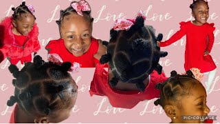 20Min: Quick Toddler Valentine’S Day Bantu Knots Hairstyle.