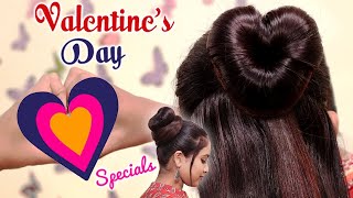 Trendiest Heart Bridal Bun Hairstyle For All Young Girls| Valentine'S Day Special Hairstyle 202