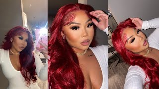Perfect Valentine'S Day Look ❤️Fire Red Color Wig Ft. Recool Hair | Nessa