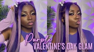 Purple Valentines Day Glam | Grwm Hair + Makeup | The Love Series: Day 3