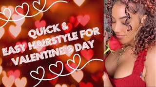 Easy Curly Hair Style For Valentine’S Day Or Date Night