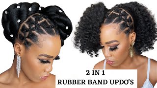 Super Easy Rubber Band Updo'S On Natural Hair / Criss Cross Method / Protective Style / Tupo1