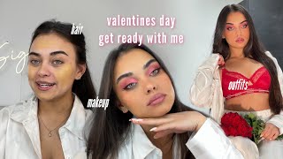 Valentines Day Get Ready With Me *Hair, Makeup, Outfit*