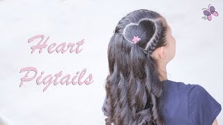 Heart Pigtails | Cute Girly Hairstyles | Braided Hairstyles 2019 | Valentine'S Day