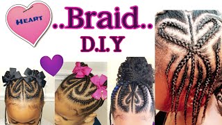 Braided Heart Step By Step (4) || +Style Ideas Black Girl Hairstyles || Heart Design On Hair