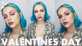 Pink Valentines Day Makeup & Hair