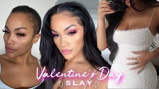 Valentines Day Full Grwm Transformation | Makeup + Hair + Outfit | Allyiahsface