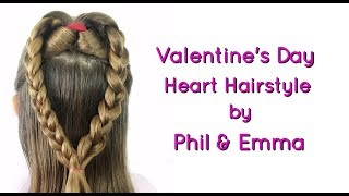 Valentine'S Day Heart Hairstyle By Phil & Emma From Daddy Daughter Hair Factory