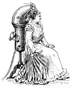 Salon style hooded dryer from the 1920s