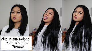 How I Put In My Hair Extensions With Short Hair ❤️