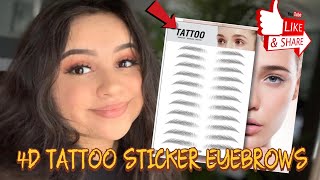 How To Use 4D Imitation Eyebrow Tattoo Stickers | Eyebrow Review | Applying Natural Look Makeup