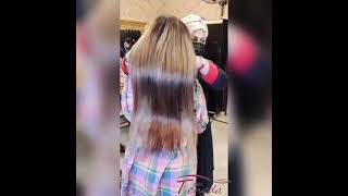 Long Lenght Ash Color Permanent 6D Hair Extensions With Hair Botox By Hinaafzal