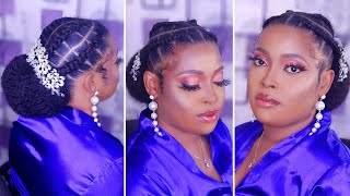 Bridal Hair And Makeup Transformation For Black Women - Natural Hairstyle Tutorial