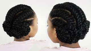 Goddess Braids Pinwheel Bun: Under Braid Hairstyles For Black Women Tutorial Part 3