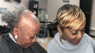 Sewing Weave On Severe Alopecia (Tips & Tricks) | Pixie Short Cut