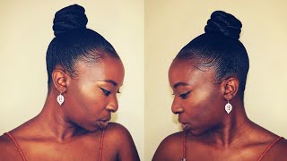 How To 10 Minutes Sleek Bun Hairstyle On Short Hair With Braiding Hair | South African Youtuber