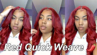 Affordable Red Quick Weave ❤️