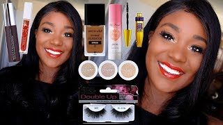 Everyday Hairstyle + Oily Skin Glam Makeup Tutorial 2018 For Brown Skin/Black Women| Rose Kimberly