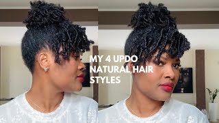 4 Quick & Easy Updo Hairstyles For Short/Medium Natural Hair 2022| Type 4 Hair