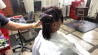 Blunt Bob Clipper Haircut On Relaxed Hair 2020| Black Women Hair Styles