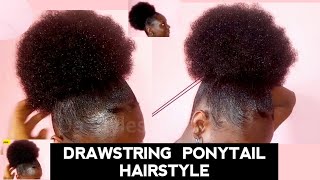 Drawstring Ponytail Hairstyle For Black Hair |Step By Step|A Requested Video|