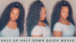 How To: Half Up Half Down Quick Weave | Step By Step Tutorial *Highly Requested*