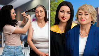 Mom And Daughter Beauty Challenge || Awesome And Trendy Hair Styling And Makeup Tricks