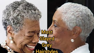 Salt And Pepper Natural Lowcut Hair Styles For 70+Black Women
