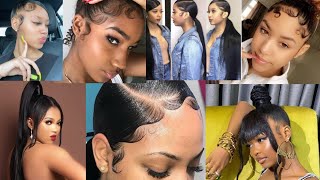New & Latest Sleek Ponytail Hairstyles For Black Women 2022 #Ponytailhairstyles #Sleekponytail