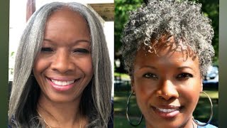New Stylish Grey Hairstyles Ideas For African American Women 50+