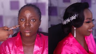 Bridal Makeup And Hair Transformation For Dark Skin - Black Women - Melanin Makeup