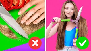 Girls Problems With Long Hair || Smart Hair Styling Hacks