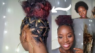 How To: Pineapple Hairstyle On Short 4C Natural Hair With Puff/Jamaican Youtuber/Black Girl Updo !!!