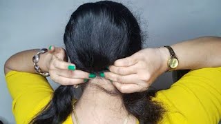Self Simple Juda Hairstyle For Saree ! Wedding Hairstyles ! Self Hair Styling At Home By Monikastyle