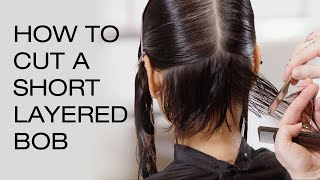 How To Cut A Short Layered Bob | Textured Pixie Razor Haircut Tutorial | Kenra Professional