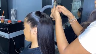 Easily Done Half Up Half Down Quick Weave! "Diy”