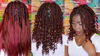 How To Do: Curly End Box Braids | Diy Short Goddess Box Braids |Vivian Beauty And Style