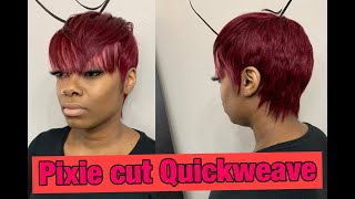 Quick Weave/ Pronto | Pixie Cut With Weave |