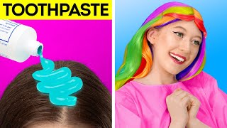 Toothpaste Hair Coloring || Cool Hair Styling Ideas And Trendy Beauty Hacks For Summer Season