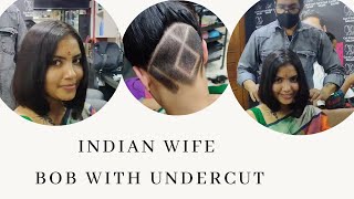 Women Undercut | Indian Wife Undercut Hairstyle | Indian Women Bob Haircut | Haircut Vlog |