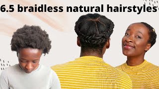 No Braiding,No Gel, No Weave/6.5 Easy Short 4C Natural Hairstyles.Twist+Halo Braid,Bantu Knot(2022)