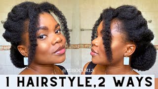 Twist Hairstyle 2 Ways Without Extensions For Black Women / Holiday Hairstyle For 4C Hair