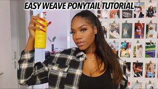 Easy Weave Ponytail Tutorial | Quick Holiday Hairstyle