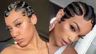 ✨ Satisfying Finger Waves Short Hairstyle Compilation 2021 L Blckovybz ✨