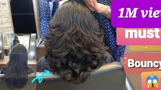 5 Mins Bouncy Layer Cutting & Easy Hair Setting#Haircut#Hairstyling#